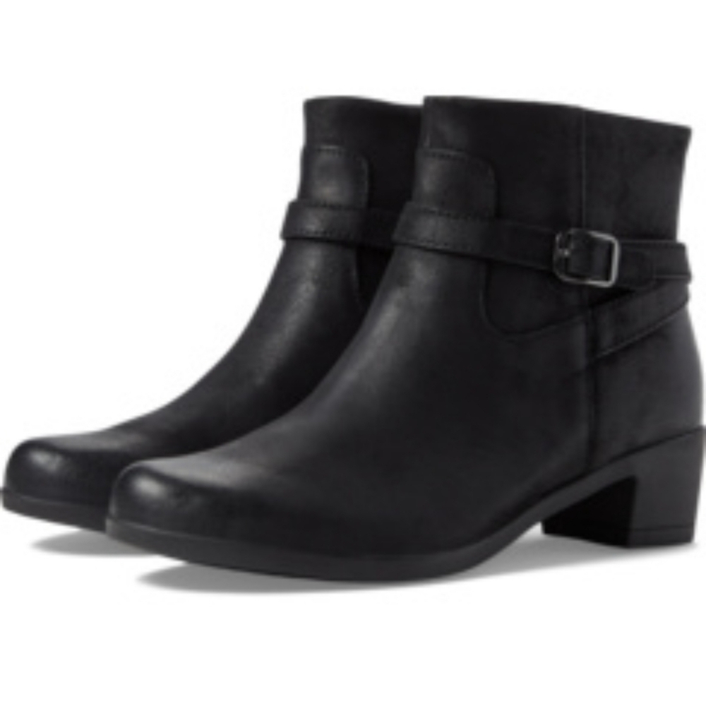 Dansko Cagney Black Leather Comfortable Ankle Booties 7-7.5US EUR37